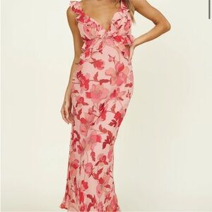 Fortunate One x Here Comes The Sun Floral Pink Maxi Dress